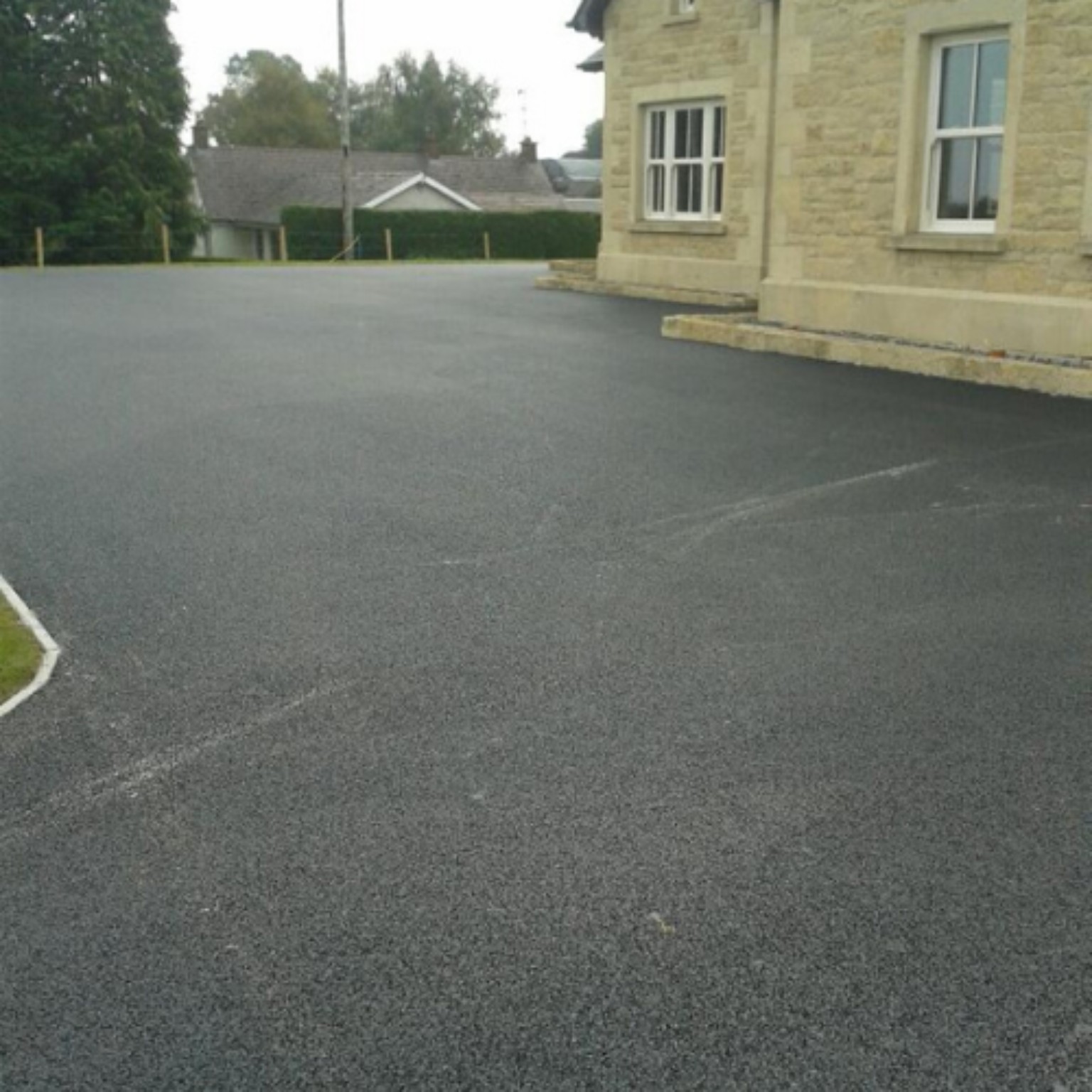 Large tarmac parking area